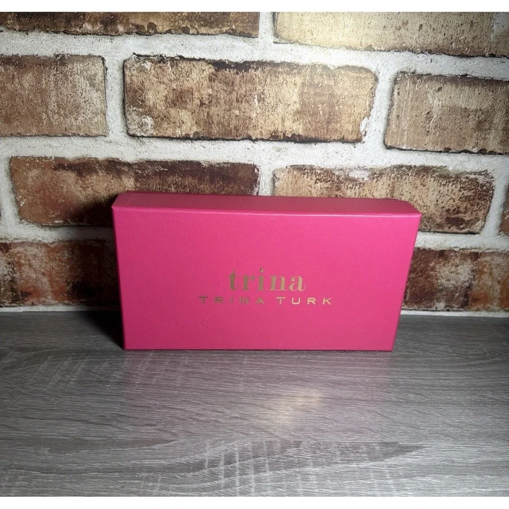 NEW Trina Turk Pink Purple Swirl Print Continental Wallet Gift Box Vegan Leather